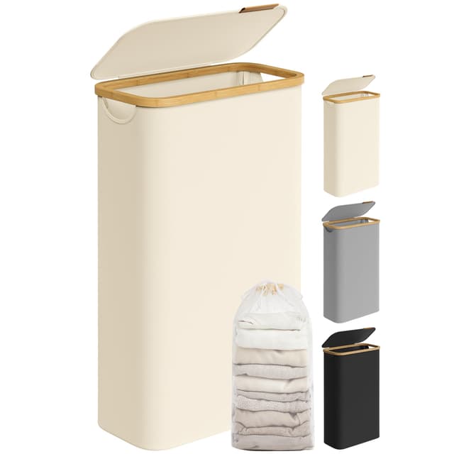 SONGMICS Wäschekorb mit Deckel 65 L - Platzsparend und Stilvoll 🧺