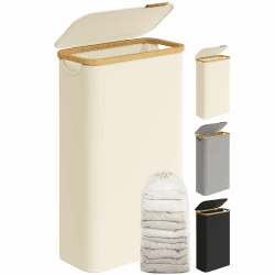 SONGMICS Wäschekorb mit Deckel 65 L - Platzsparend und Stilvoll 🧺