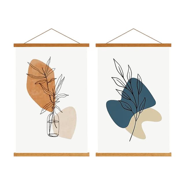 Sanauto B0 Posterleiste Posterschiene Posterleisten 100CM 🖼️🧲 Magnet Magnetische Holz Poster Aufhänger Halter Rahmen Leisten Bilder Bild Bilderleiste Bilderrahmen 100x70 (100cm, Teak, 2 Packungen) Teak 100cm, 2 Packungen