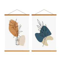 Sanauto B0 Posterleiste Posterschiene Posterleisten 100CM 🖼️🧲 Magnet Magnetische Holz Poster Aufhänger Halter Rahmen Leisten Bilder Bild Bilderleiste Bilderrahmen 100x70 (100cm, Teak, 2 Packungen) Teak 100cm, 2 Packungen