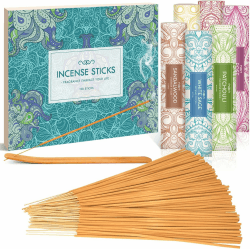 🌿 SCENTORINI Räucherstäbchen Set 120 Stock - 6 Aromen inklusive Räucherstäbchen Halter 🌹