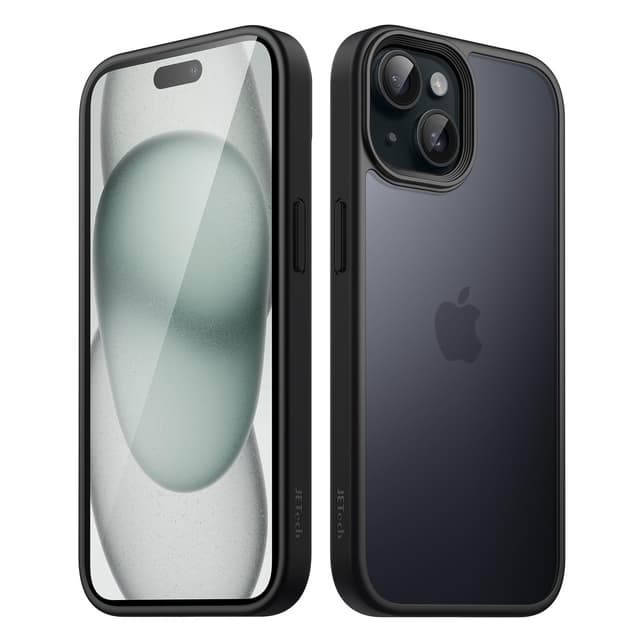 📱 JETech Matt Hülle für iPhone 15 6,1 Zoll | Stoßfest | Anti-Fingerabdruck | Schwarz