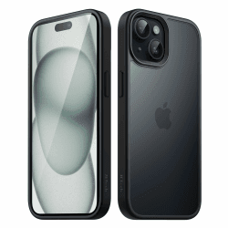 📱 JETech Matt Hülle für iPhone 15 6,1 Zoll | Stoßfest | Anti-Fingerabdruck | Schwarz