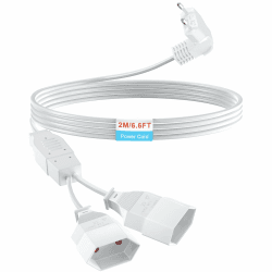 Verlängerungskabel 2-Fach Eurostecker, Euro Verlängerung 2M Netzkabel 🌟 2-in-1 Stromkabel Dreifach Typ-C-Stecker 🚀