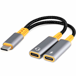 🔥 USB C Splitter USB C auf USB C Buchse Adapter USB Y Splitter Kabel 🔥