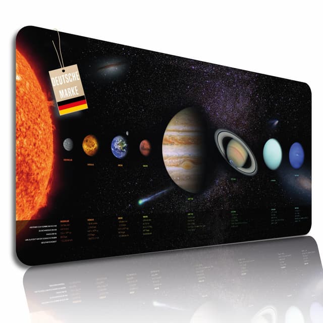 Lineo® Schreibtischunterlage für Kinder 🌟 Sonnensystem Kinderschreibtisch-Unterlage