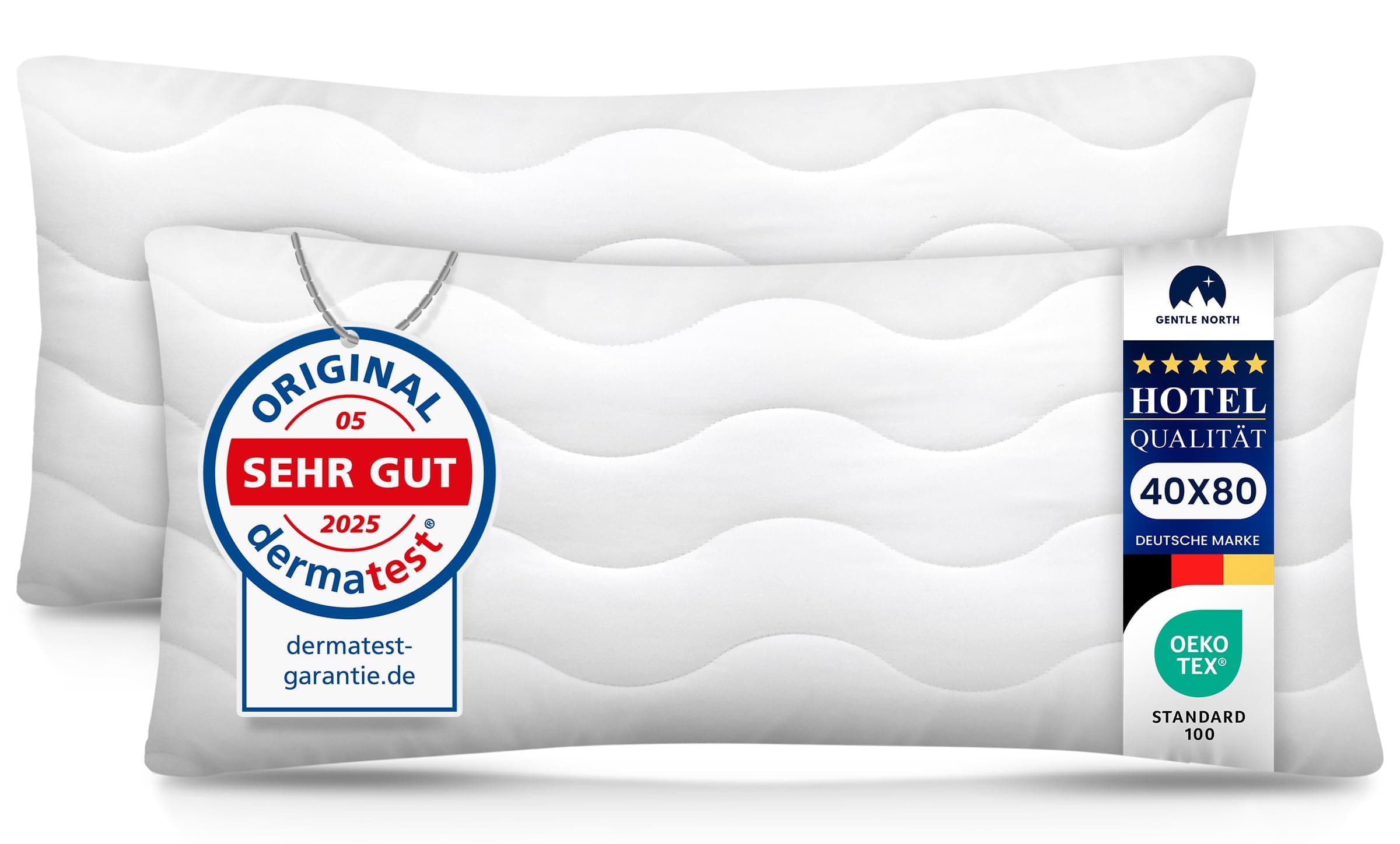🌟 Super Angebot! 2er Set Hochwertige Kopfkissen 40x80 cm - Hotelqualität