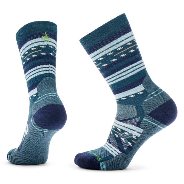 🌟 Angebot: Smartwool Damen Light Cushion Crew Wandersocken mit Margarita-Print, Dunkles Marineblau, L