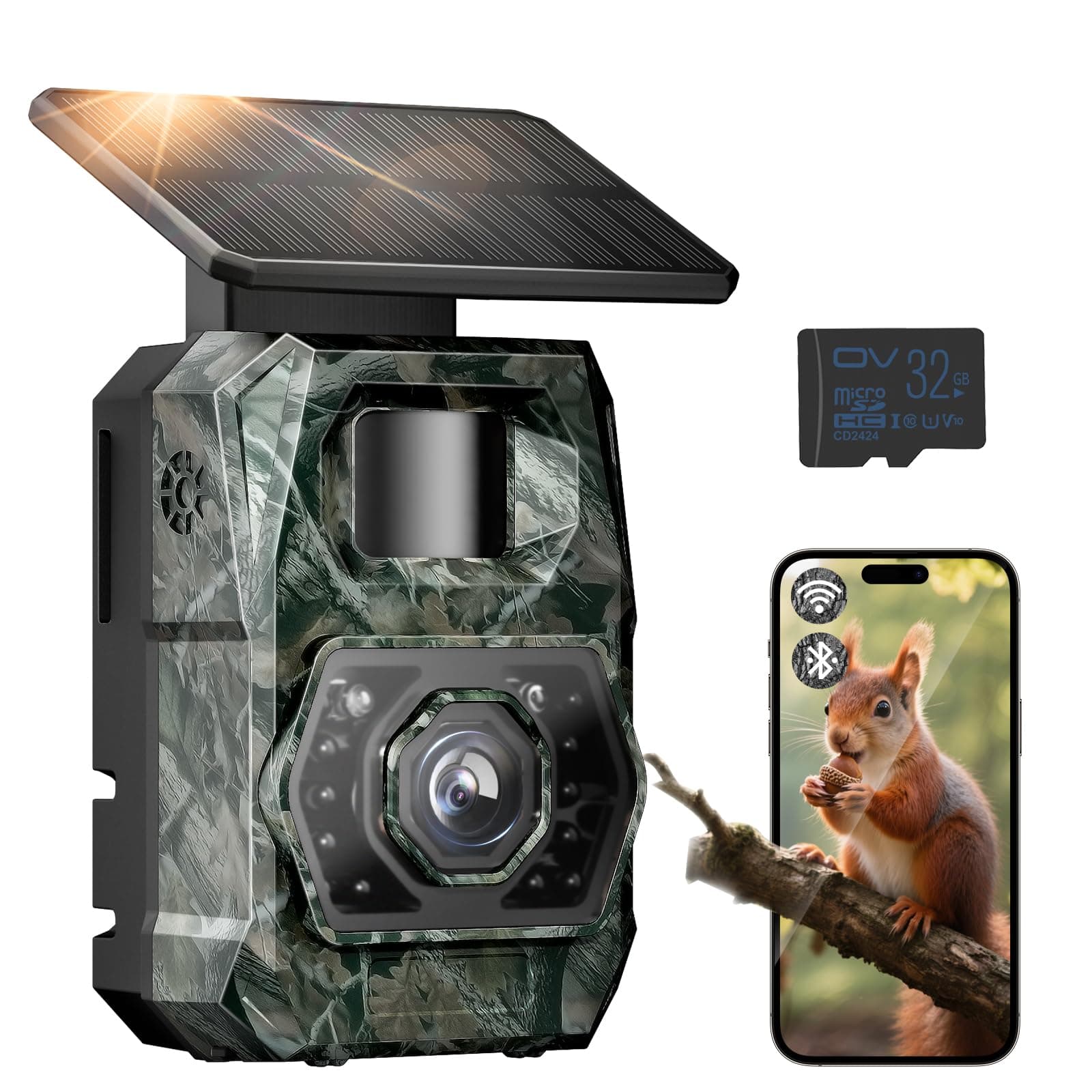 🌿 WLAN Wildkamera mit Handyübertragung App und Solarpanel 📷