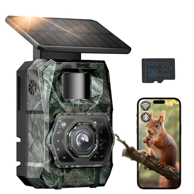 🌿 WLAN Wildkamera mit Handyübertragung App und Solarpanel 📷