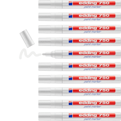 🖊️ edding Lackmarker - weiß - 10 Stifte - Rundspitze 2-4 mm - Lackstift zur Markierung und Beschriftung