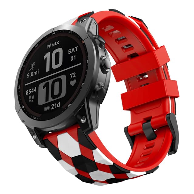 🌟 MYSNBKN Armband für Garmin Fenix 5/Fenix 5 Plus/Fenix 6/Fenix 6 Pro/Fenix 7/Forerunner 935/945, 22mm Breite Silikon Quick-Fit Uhrenarmband, Mehrfache Farben Rot 🌟