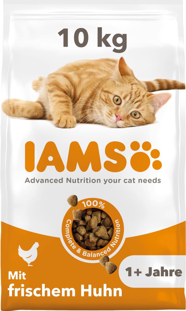 🐱🌟 IAMS Katzenfutter trocken mit Huhn 10 kg - Trockenfutter für Katzen 1-6 Jahre