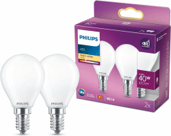 Philips LED Classic E14 Lampen 2er Pack (40 W) 🌟 Energiesparend & langlebig 🌟 Warmweißes Licht