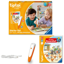 Ravensburger tiptoi Starter-Set 00114: Stift und Bauernhof-Buch 🚜📚 - Lernsystem für Kinder ab 4 Jahren Angebot bei HelloDeals