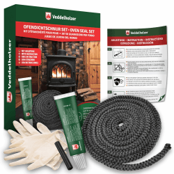 🔥 Veddelholzer 2,5 m Ofendichtband Set Ø 10mm für Kaminofen, Öfen und Kamine Angebot bei HelloDeals