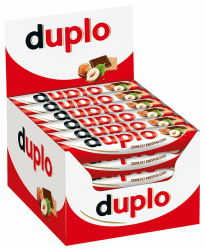 🍫 Duplo Einzelriegel - Schmeckt knusperleicht - 1 Packung mit je 40 Einzelriegeln (40 x 18,2 g) Milchschokolade 40 x 18,2 g