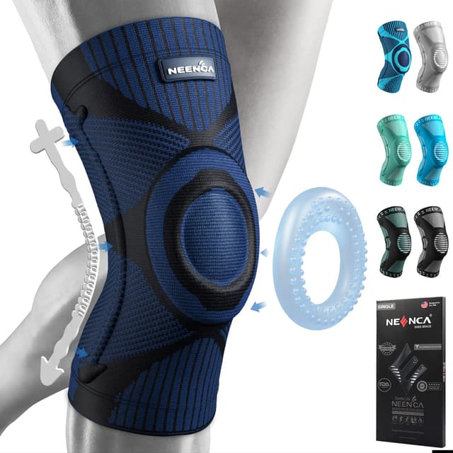NEENCA Kniestütze mit Patella Gel Pads & Feder Seitenstabilisatoren - 2 Dunkelblau S 🏃‍♂️🩺