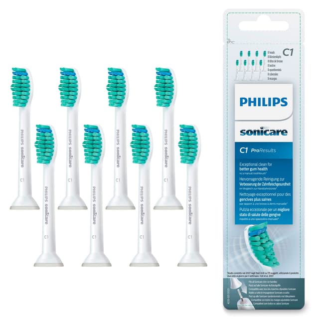 🌟 Philips Sonicare Original ProResults Standard Schallzahnbürstenköpfe - 8er-Pack in Weiß (Modell HX6018/07) - Deal