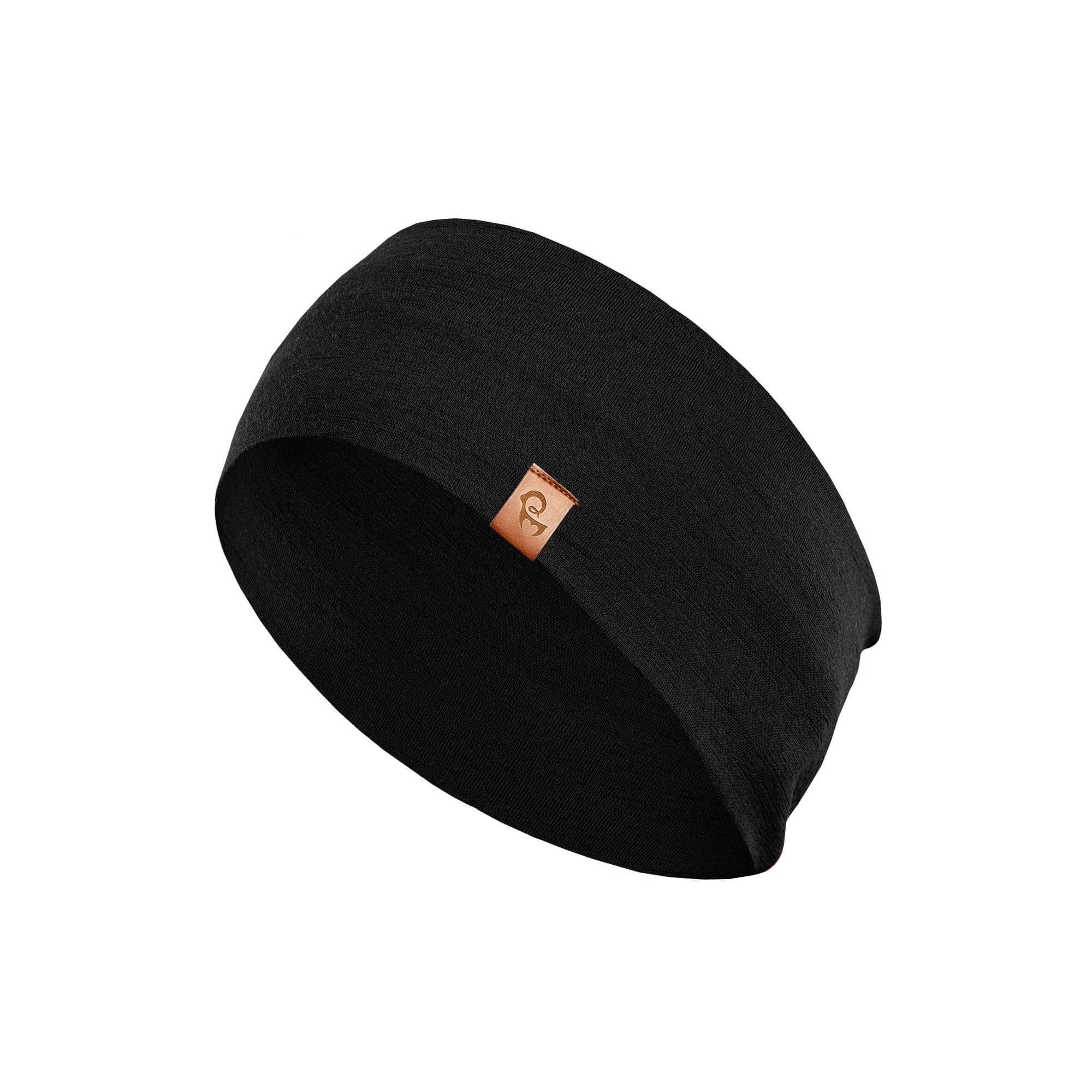 Menique Dehnbare Sport-Yoga-Stirnbänder für Damen, 100% Merinowolle, Bandana Universal Schwarz 🐑💧♾️🛡️📏