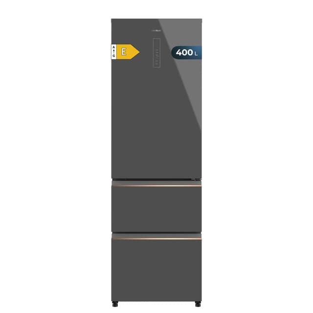 Cecotec Kühlschrank mit französischen Türen 400 L Bolero Coolmarket Combi Fd 400 Grey Glass E
