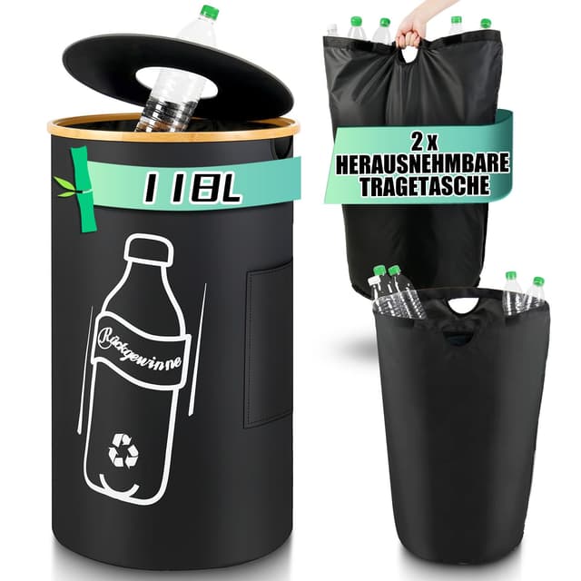 NAYAHOSE Pfandflaschen Sammelbehälter, 118L Flaschensammler Leergut 🍾🧺
