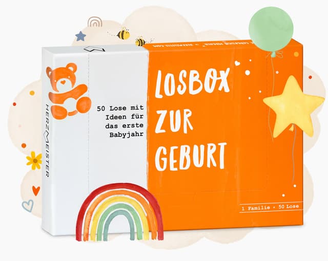 Losbox zur Geburt 🎁 Das Geschenk für Mama, Papa & Baby