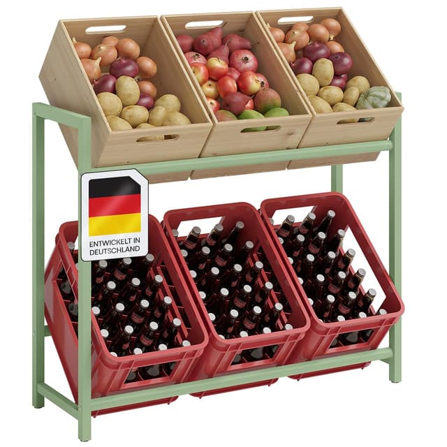 🥤 STEELSØN Macondo Getränkekistenregal für 6 Kisten - Stabiles & Platzsparendes Getränkeregal - Mintgrün