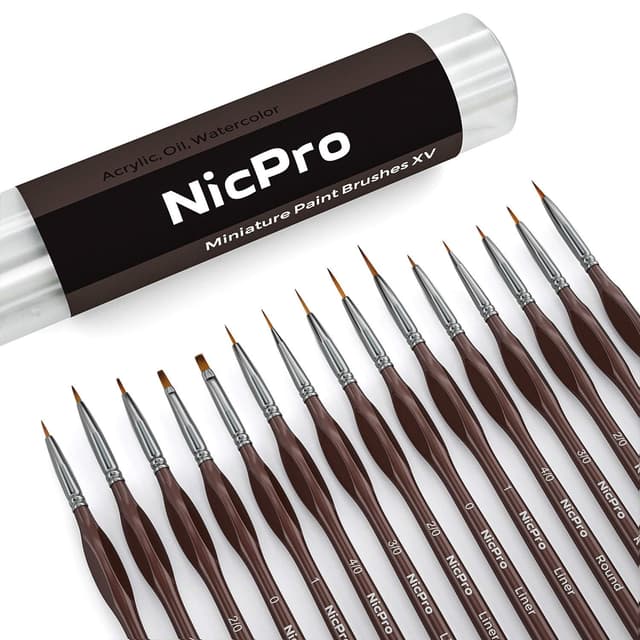 🎨 Nicpro 15 Stück Feine Detail Pinsel Set für Künstler 🖌️