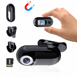 Xilecam Mini Action Cam1080P und 32 GB Speicherkarte Helmkamera Motorrad Bodycam Mini Kamera Multifunctional Accessories Body Cam Mattschwarz 📷