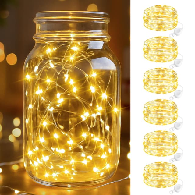 🌟 Btfarm 6 Stück LED Lichterkette mit Batterie Klein, 2M 20LED Mini Lichterkette Batteriebetrieben 🌟
