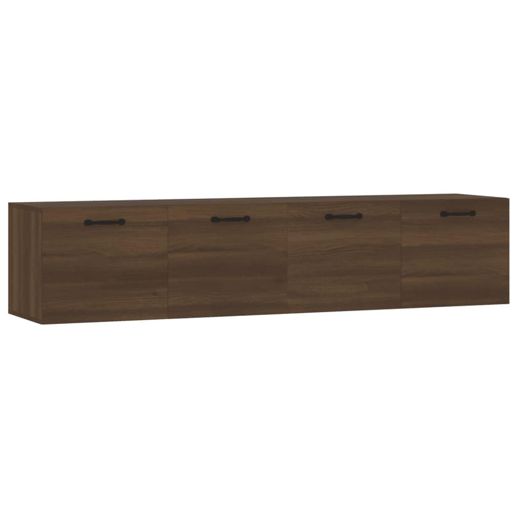 vidaXL 2X Wandschrank Hängeschrank Aufbewahrung Regal CD Schrank Bücherregal Bücherschrank Wohnzimmer Braun Eichen-Optik 60x36,5x35cm Holzwerkstoff 🛋️