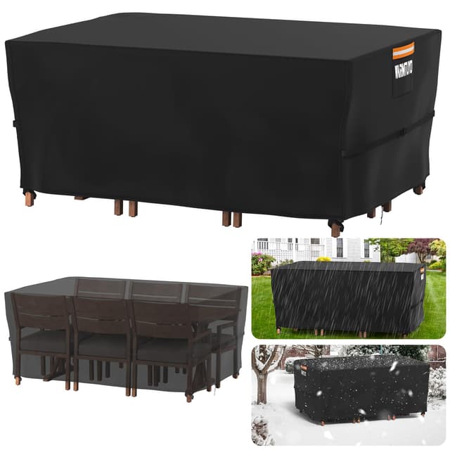 WARMTUYO Abdeckung Gartenmöbel Winterfest ❄️🌿 Wasserdicht Schutzhülle Anti-UV 420D Oxford Gewebe