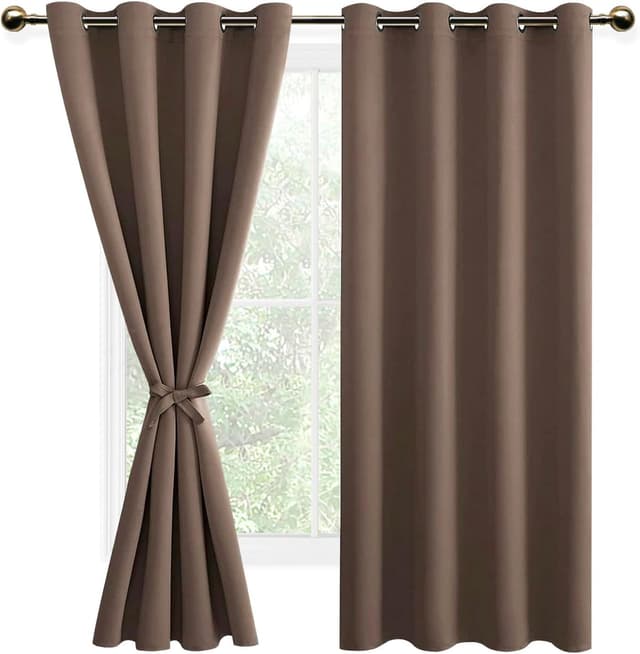 DWCN Vorhang Blickdicht Khaki Verdunkelungsgardinen mit Ösen 2 Stücke Vorhang Blickdicht Fensterdeko Thermogardine 🌟