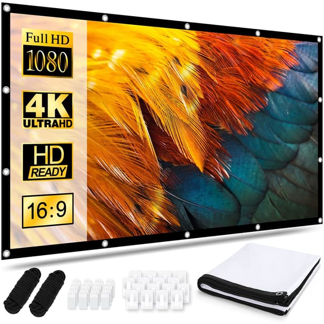 Osoeri Leinwand Beamer 120 Zoll, 16:9 HD Faltbare Projektionsleinwand 🎥🌟
