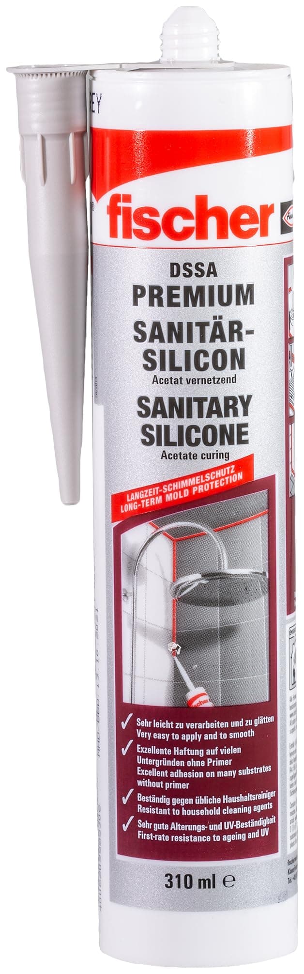 Fischer Premium-Sanitärsilikon 310 ml - Fugengrau 🔧🚿