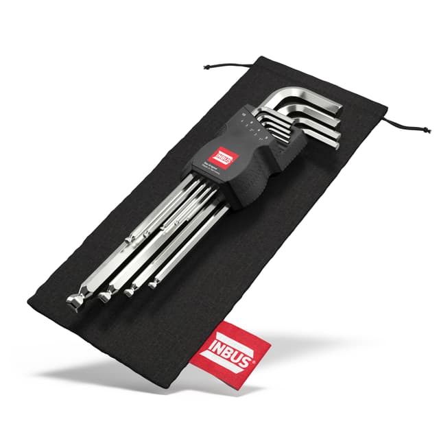 🔧 INBUS® 70167 Winkelschraubendreher Set 9tlg, 1.5–10mm, mit Kugelkopf — Made in Germany
