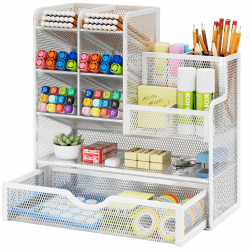 Marbrasse Netz Schreibtisch-Organizer mit Stiftehalter und Schublade 📎