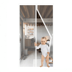 JIANJIAO Fliegengitter Balkontür ohne Bohren 70x220cm, weiß