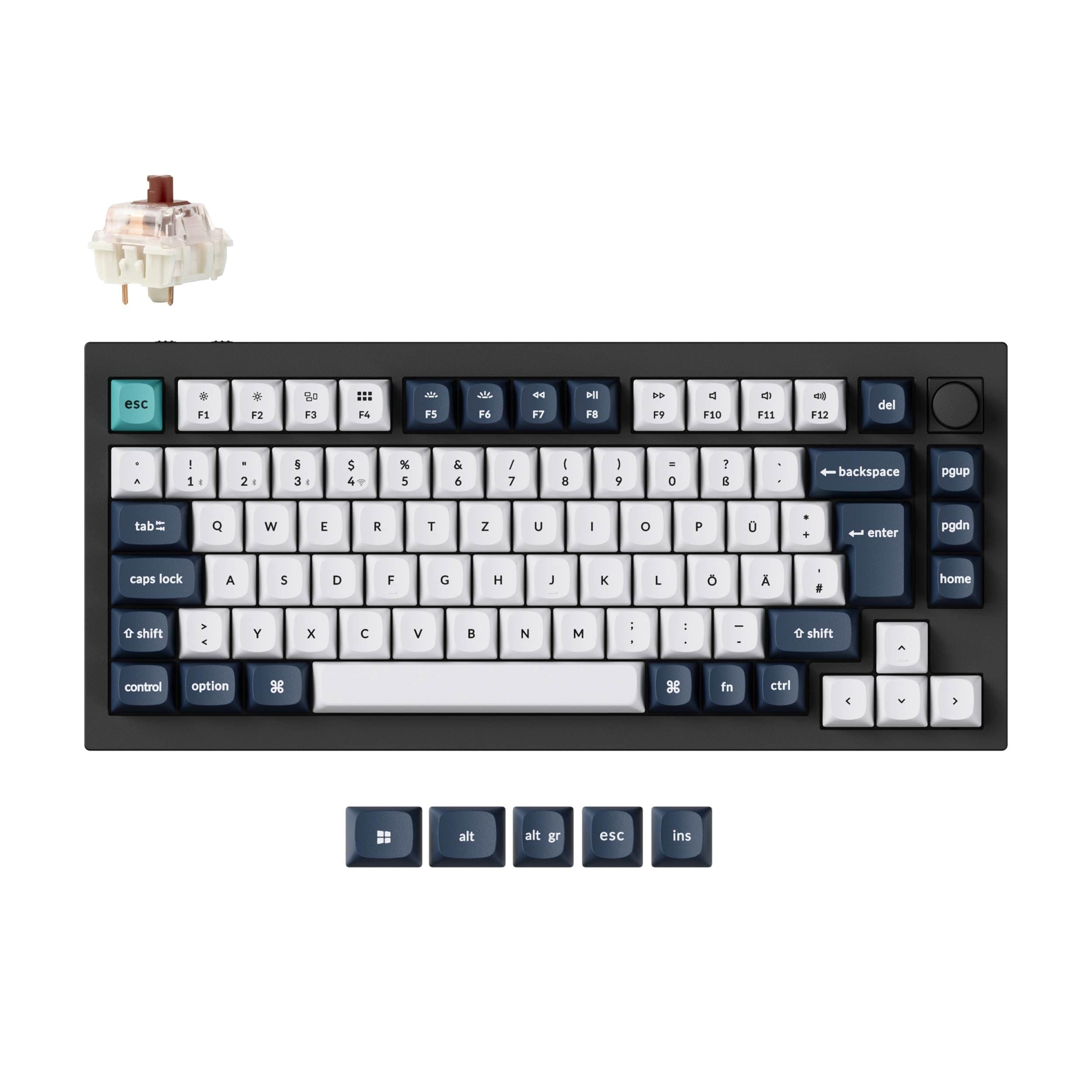 🚀 Keychron Q1 Max QMK/VIA Custom Mechanische Tastatur 82-Key DE-ISO Layout