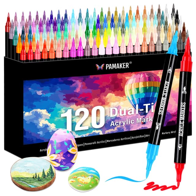 🎨 120 Farben Acrylstifte Set - Acrylmarker für Kunstprojekte 🎨
