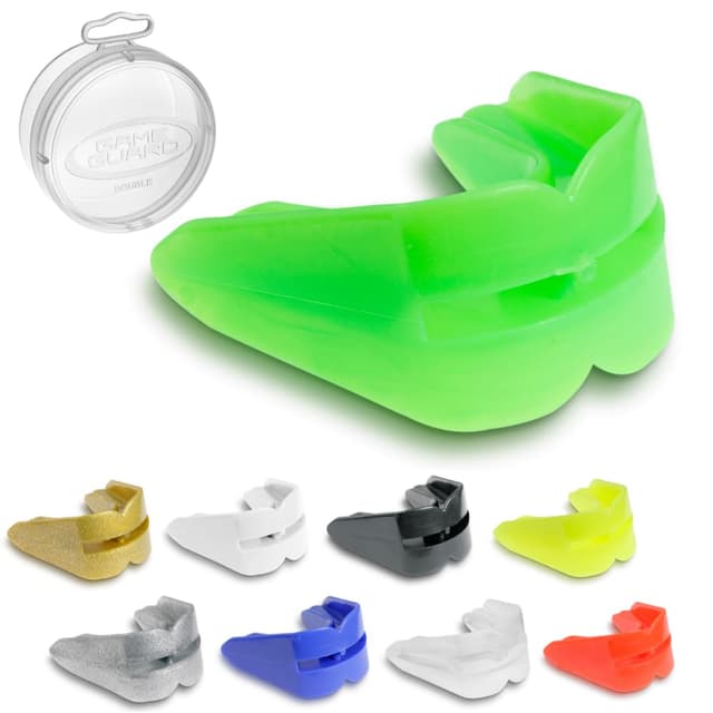 🥊 SPIELSCHUTZ - DOPPELT - BLAUER Mundschutz/Zahnfleischschutz - CE-geprüft - Boxen, MMA, Sport - Grün