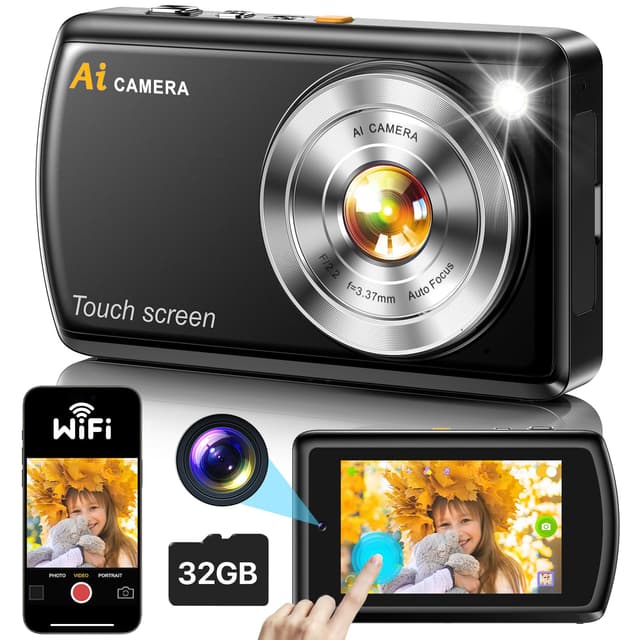 AI Smart Digitalkamera mit WiFi, Autofokus Digital Camera 📸🔍