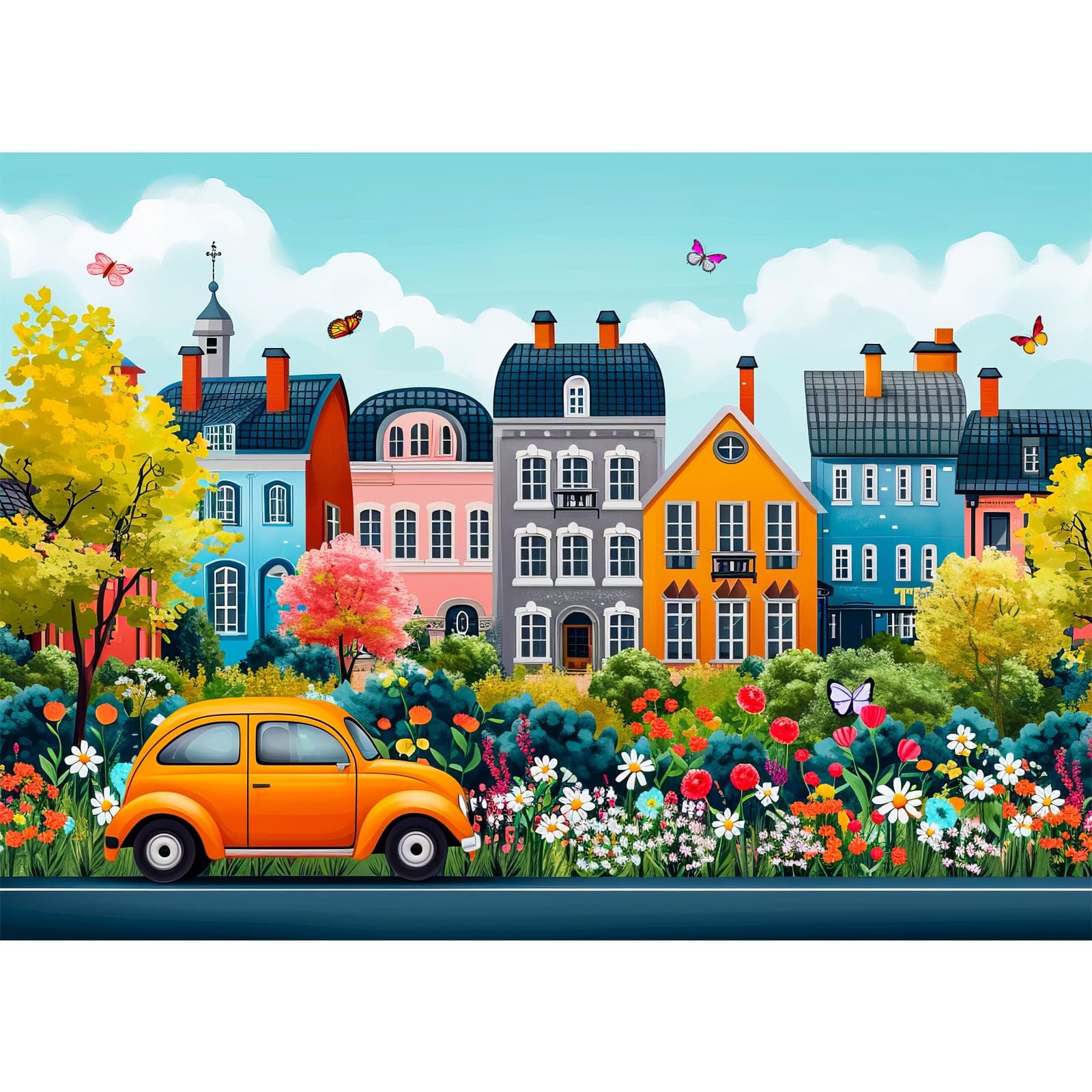 Puzzle 1000 Teile - Kleinstadtlandschaft 🧩🌇