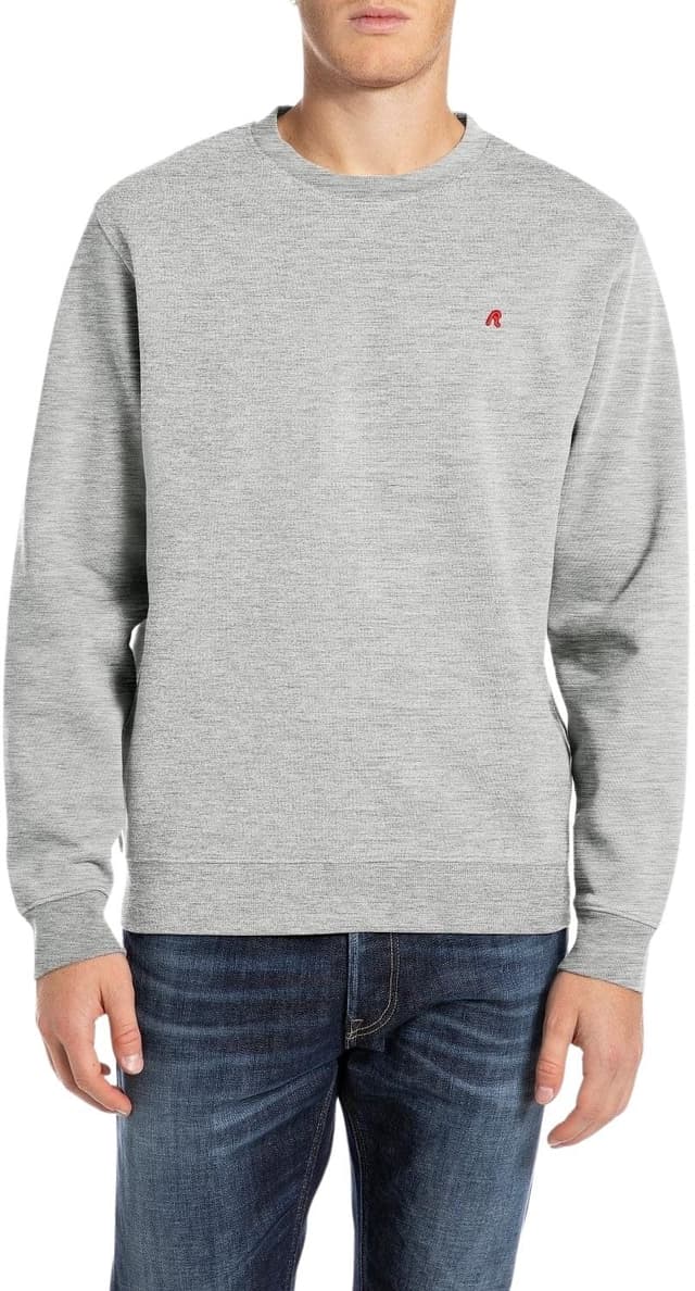 Replay Herren Sweatshirt XS M08 Light Grey Melange 🧥