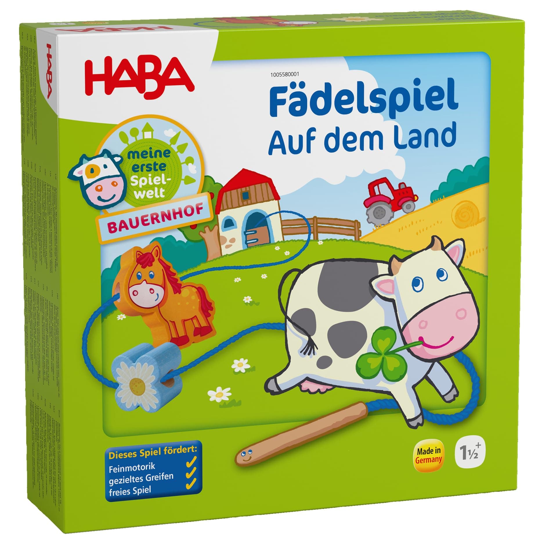 🚜🐓 HABA 5580 - Meine erste Spielwelt Bauernhof Fädelspiel auf dem Land 🌾🐄