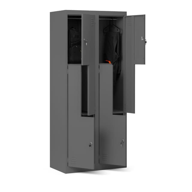 🔥 Mega Deal! Domator Umkleideschrank Z02 Spind mit 4 Abteilen Kleiderspind 💥