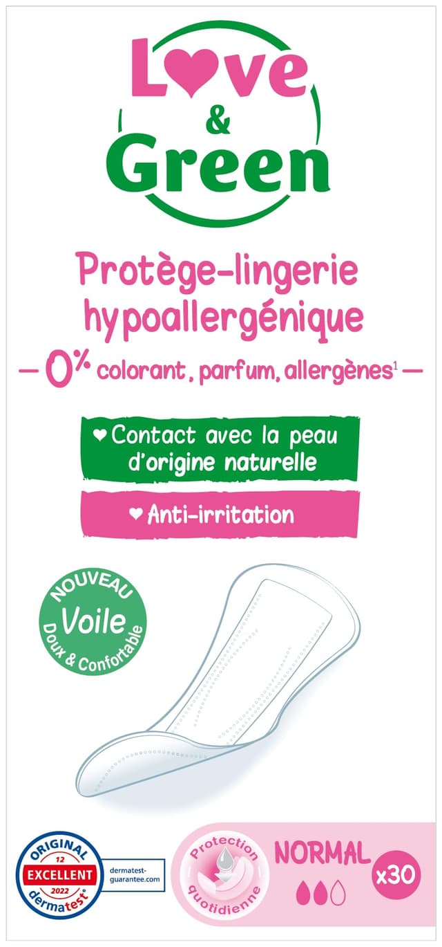 🌿🌸 Love & Green Hypoallergene Slipeinlagen, 0% 30 Stück 🌸🌿