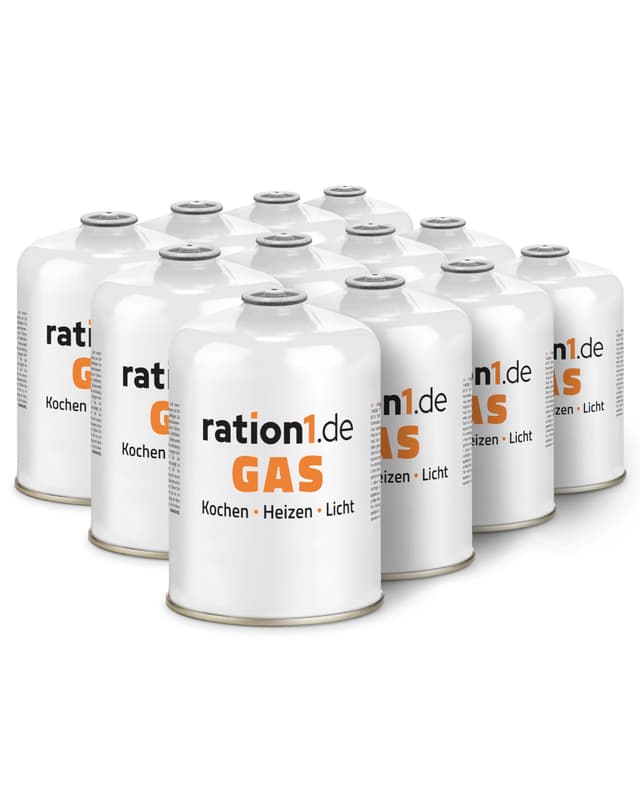 🏕️ ration1 Camping Gaskartuschen 12x 450g