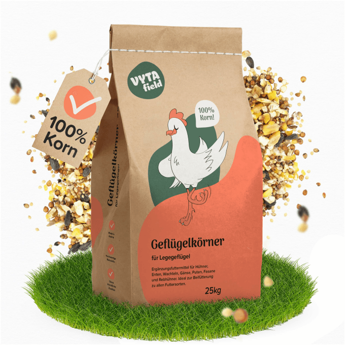 🐔 Vytafield Geflügelfutter Körner | 25kg Körnerfutter | 100% Natürlich | Hühnerfutter Winter & Ganzjahresfütterung 🌾